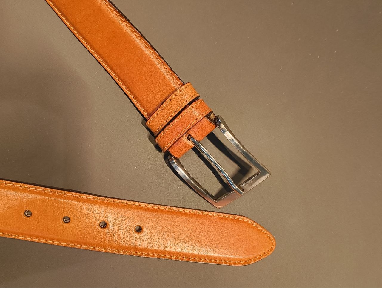 Cinture in Vera Pelle Cognac