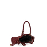 Borsa a Spalla in Vera Pelle Bordeaux