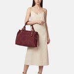 Borsa a Spalla in Vera Pelle Bordeaux