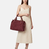 Borsa a Spalla in Vera Pelle Bordeaux