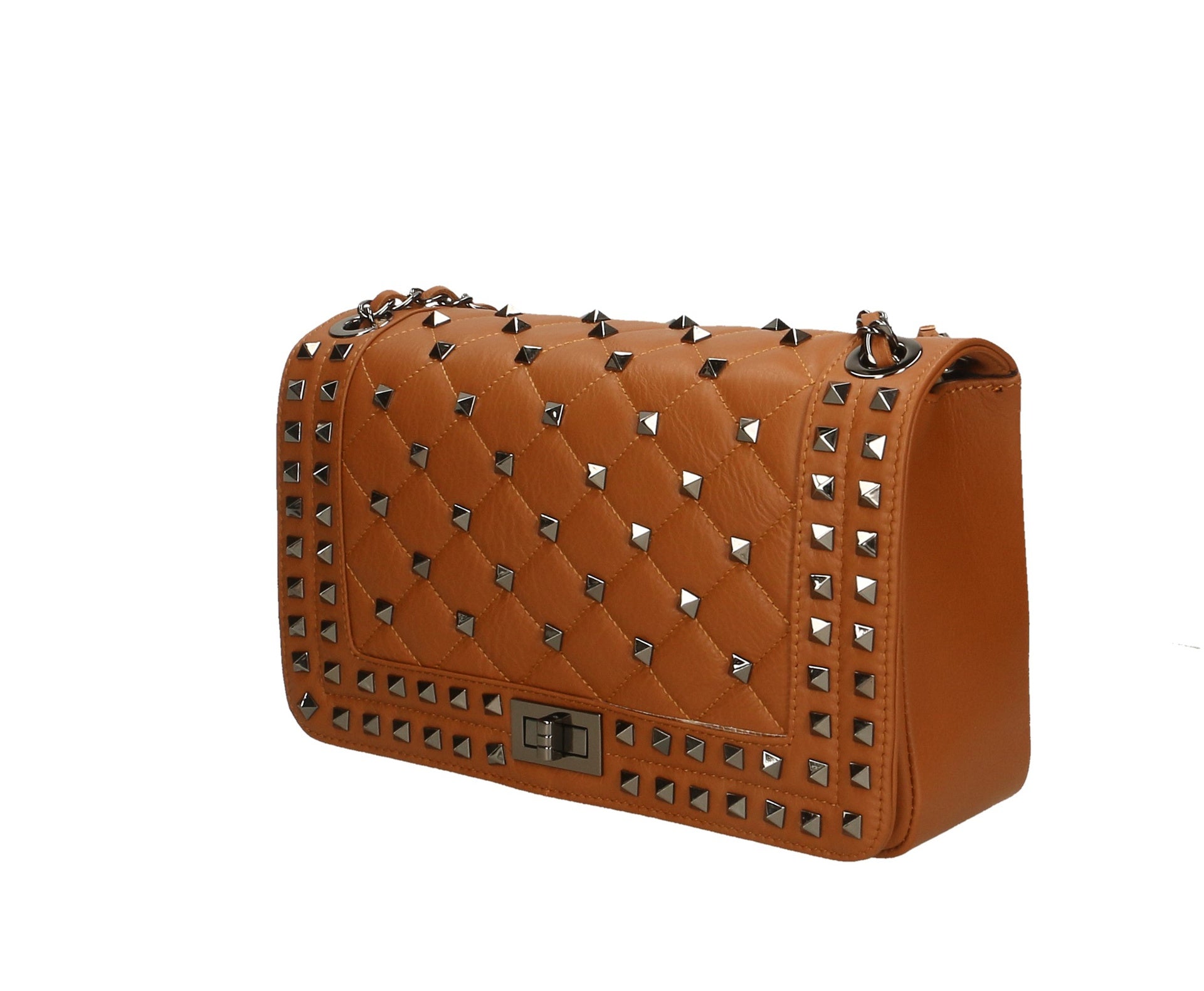 Borsa a Spalla in Vera Pelle Cognac