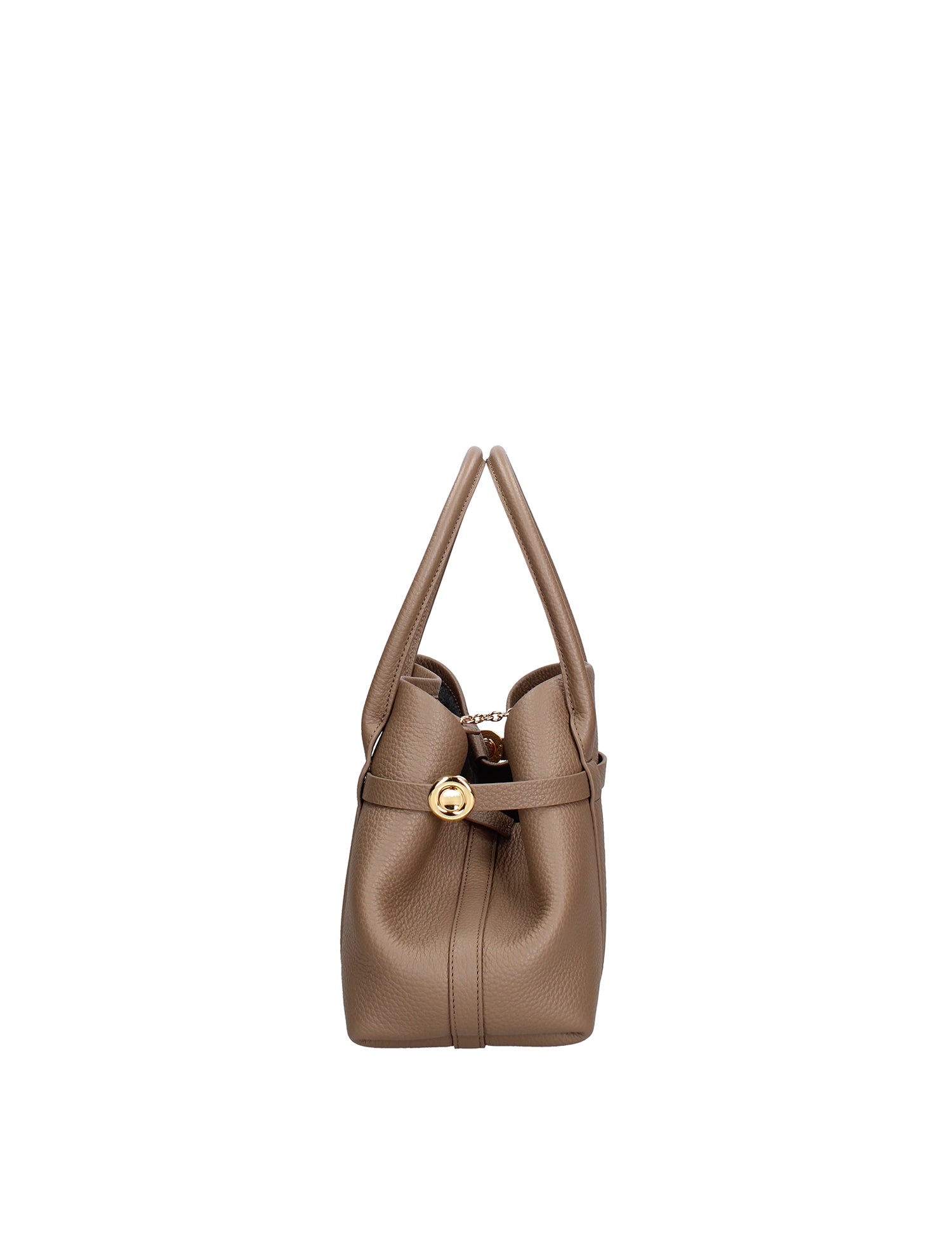 Borsa a Mano in Vera Pelle Beige Scuro