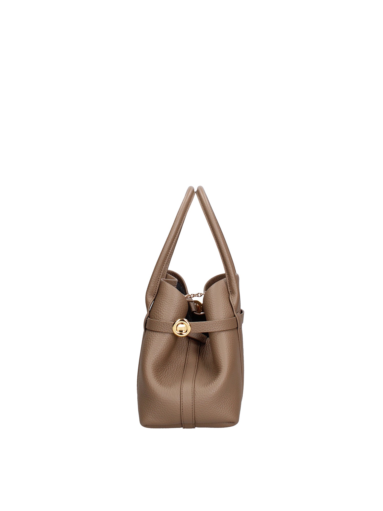 Borsa a Mano in Vera Pelle Beige Scuro