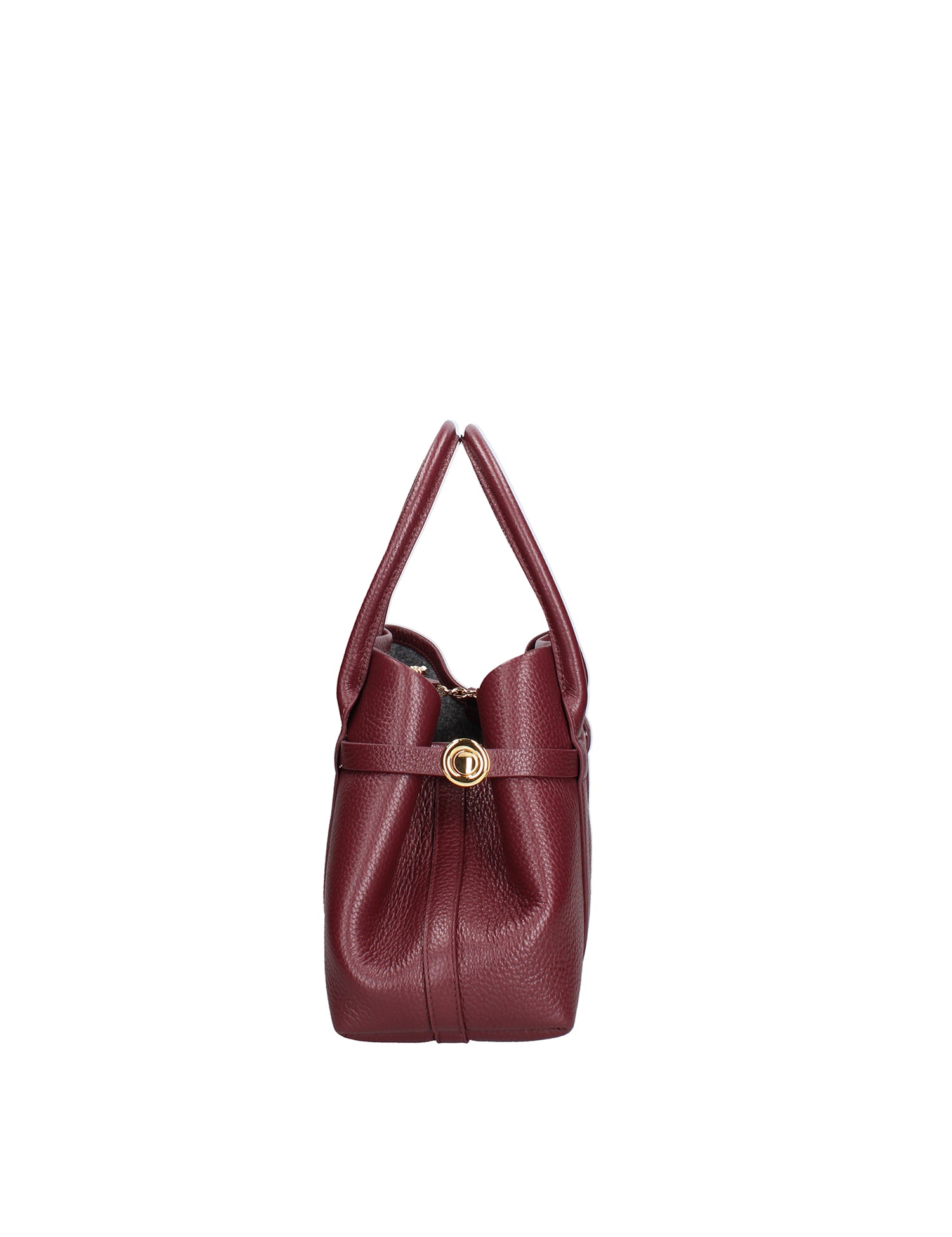 Borsa a Mano in Vera Pelle Bordeaux