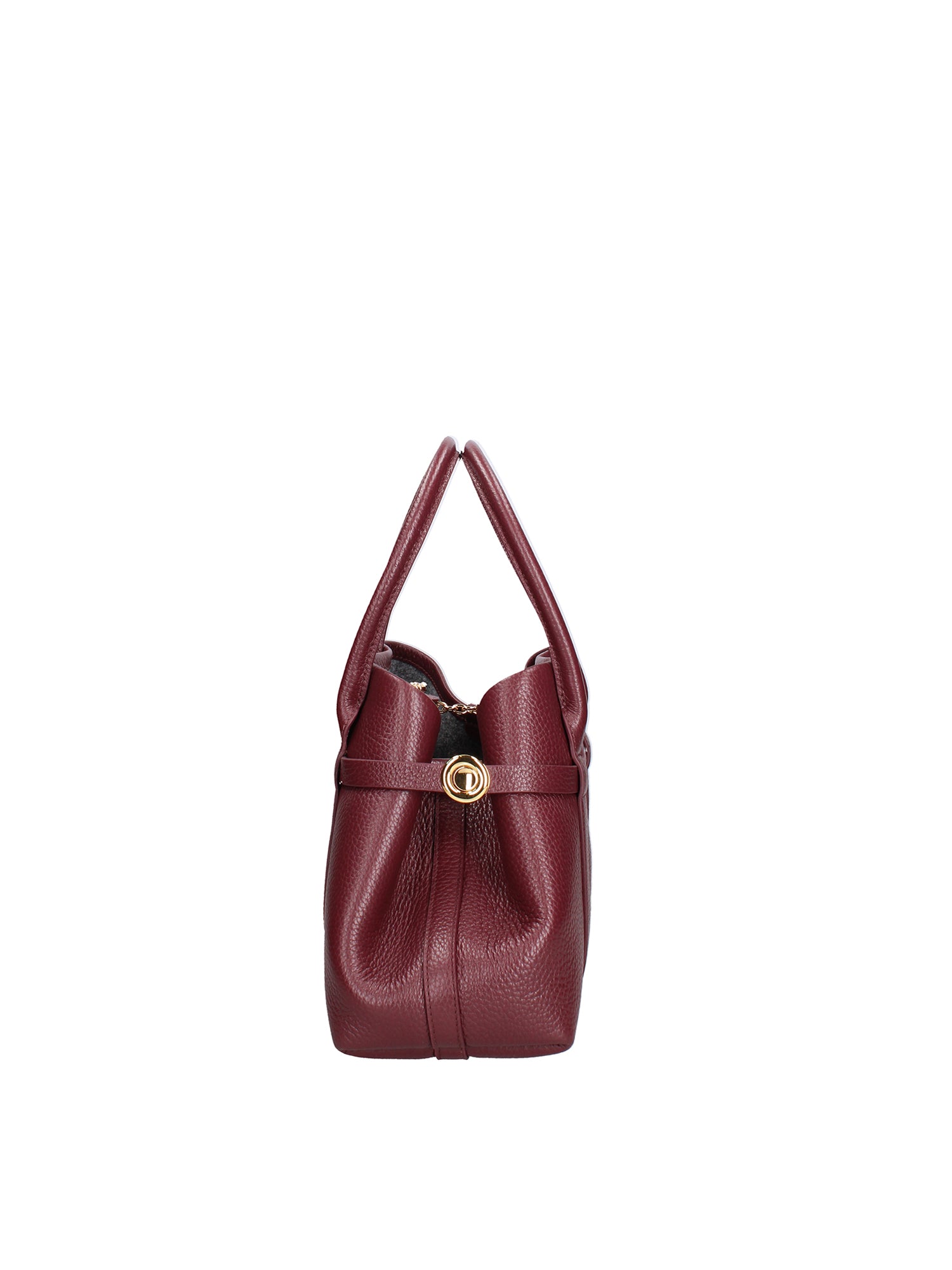 Borsa a Mano in Vera Pelle Bordeaux
