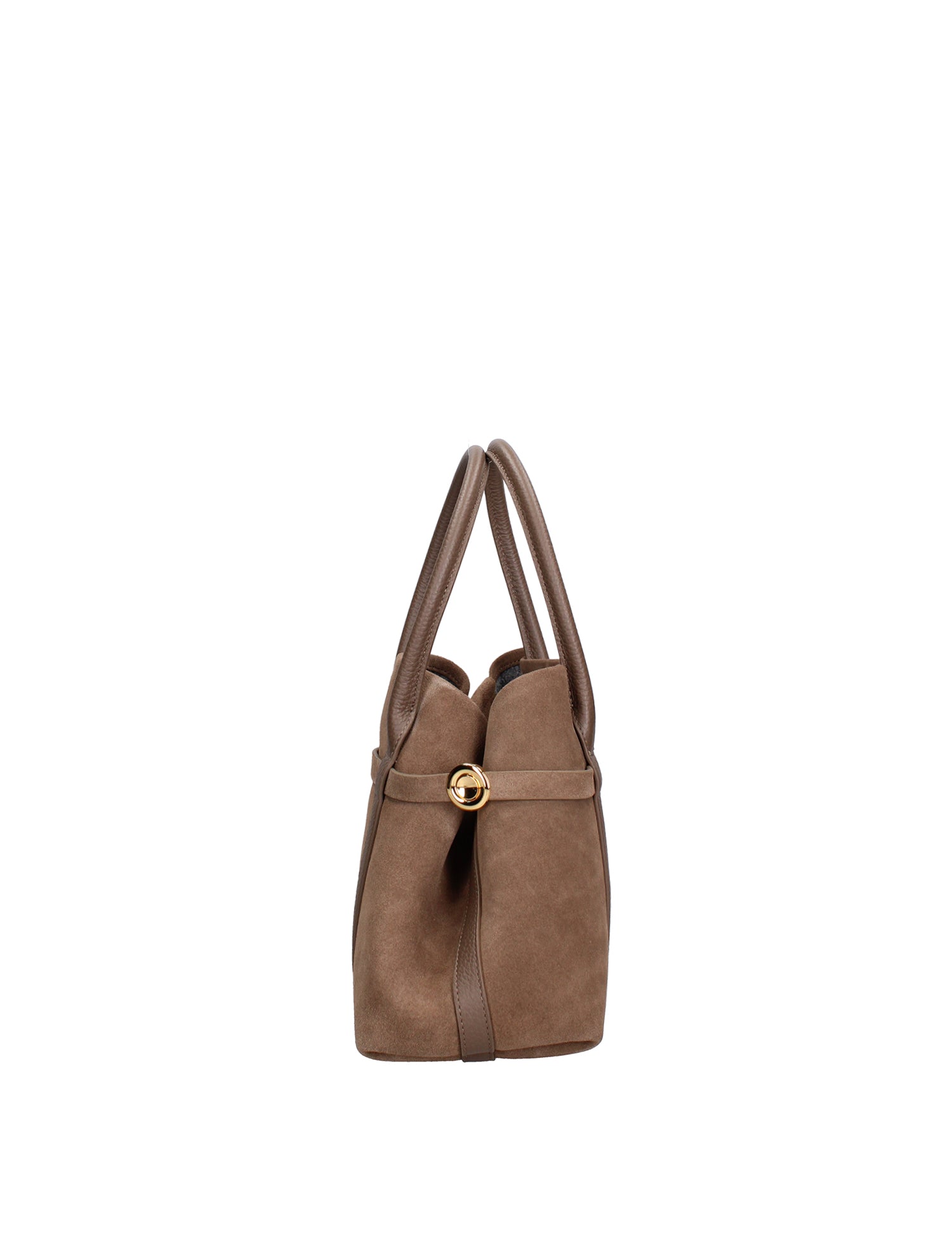 Borsa a Mano in Vera Pelle Beige Scuro