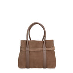 Borsa a Mano in Vera Pelle Beige Scuro