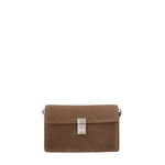 Borsa a Tracolla in Vera Pelle Beige Scuro