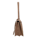 Borsa a Spalla in Vera Pelle Beige Scuro