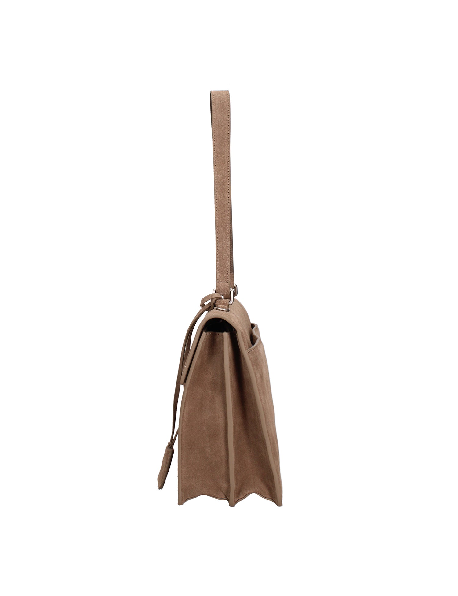 Borsa a Spalla in Vera Pelle Beige Scuro