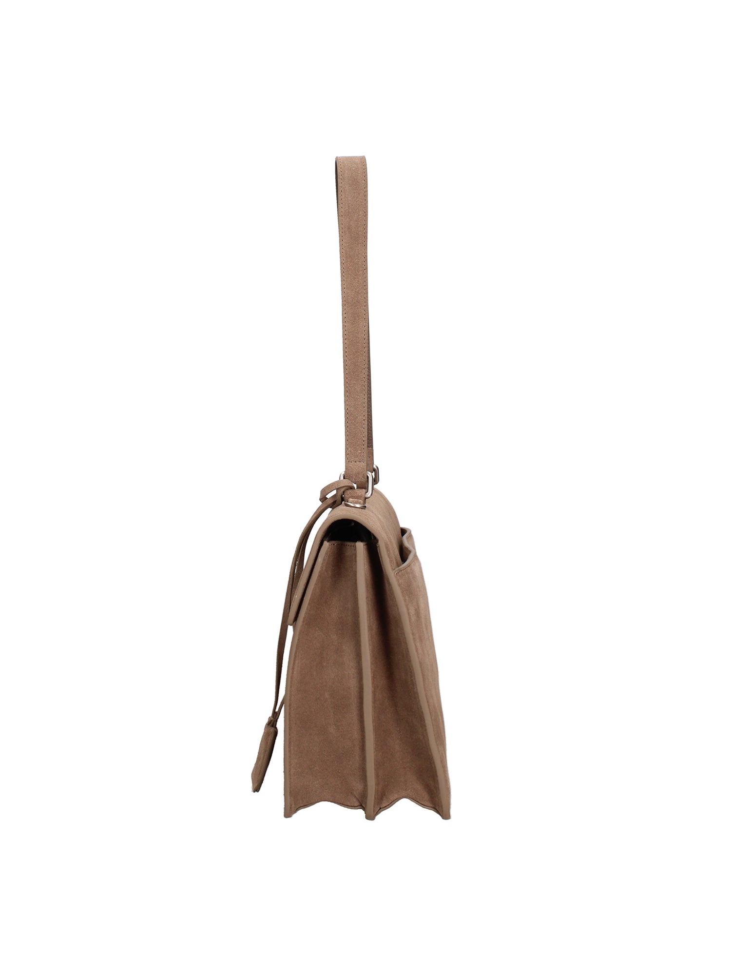 Borsa a Spalla in Vera Pelle Beige Scuro