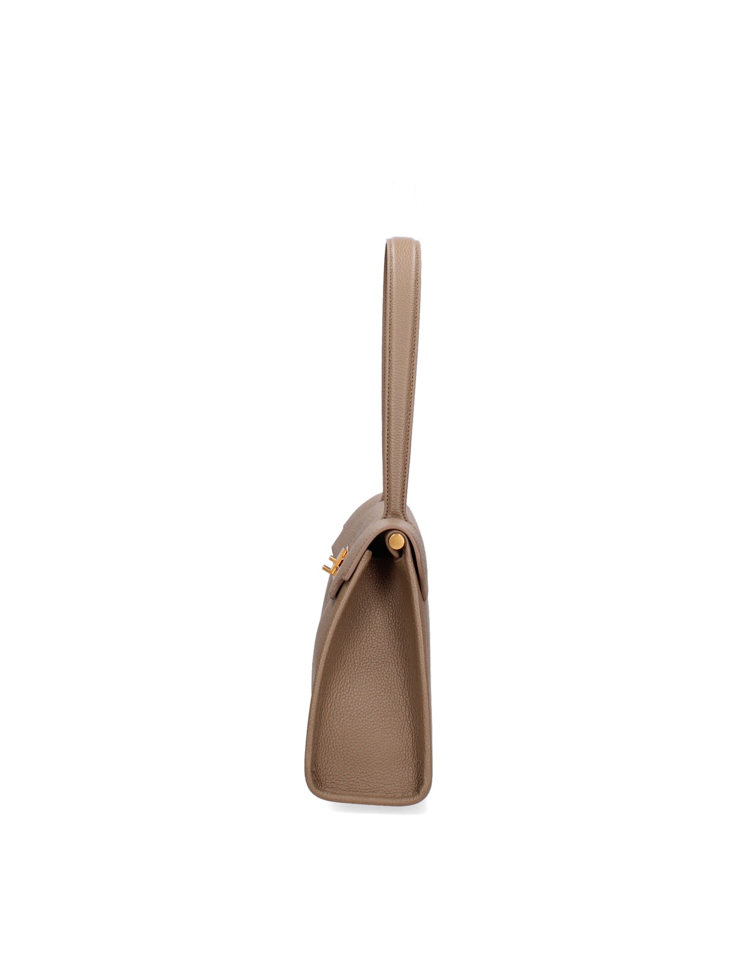 Borsa a Spalla in Vera Pelle Beige Scuro