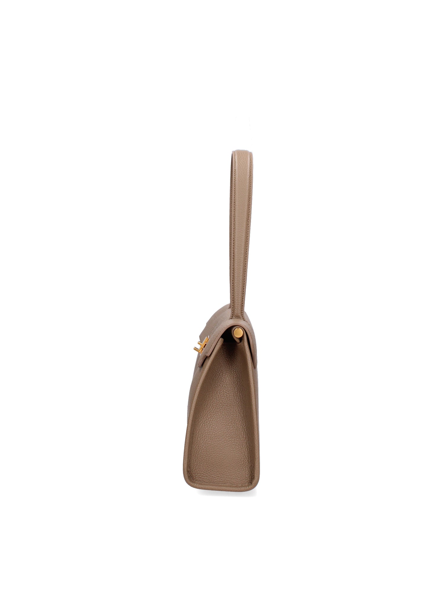 Borsa a Spalla in Vera Pelle Beige Scuro