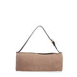 Borsa a Spalla in Vera Pelle Beige Scuro
