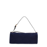 Borsa a Spalla in Vera Pelle Blu Jeans