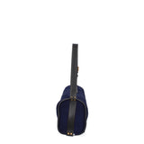 Borsa a Spalla in Vera Pelle Blu Jeans