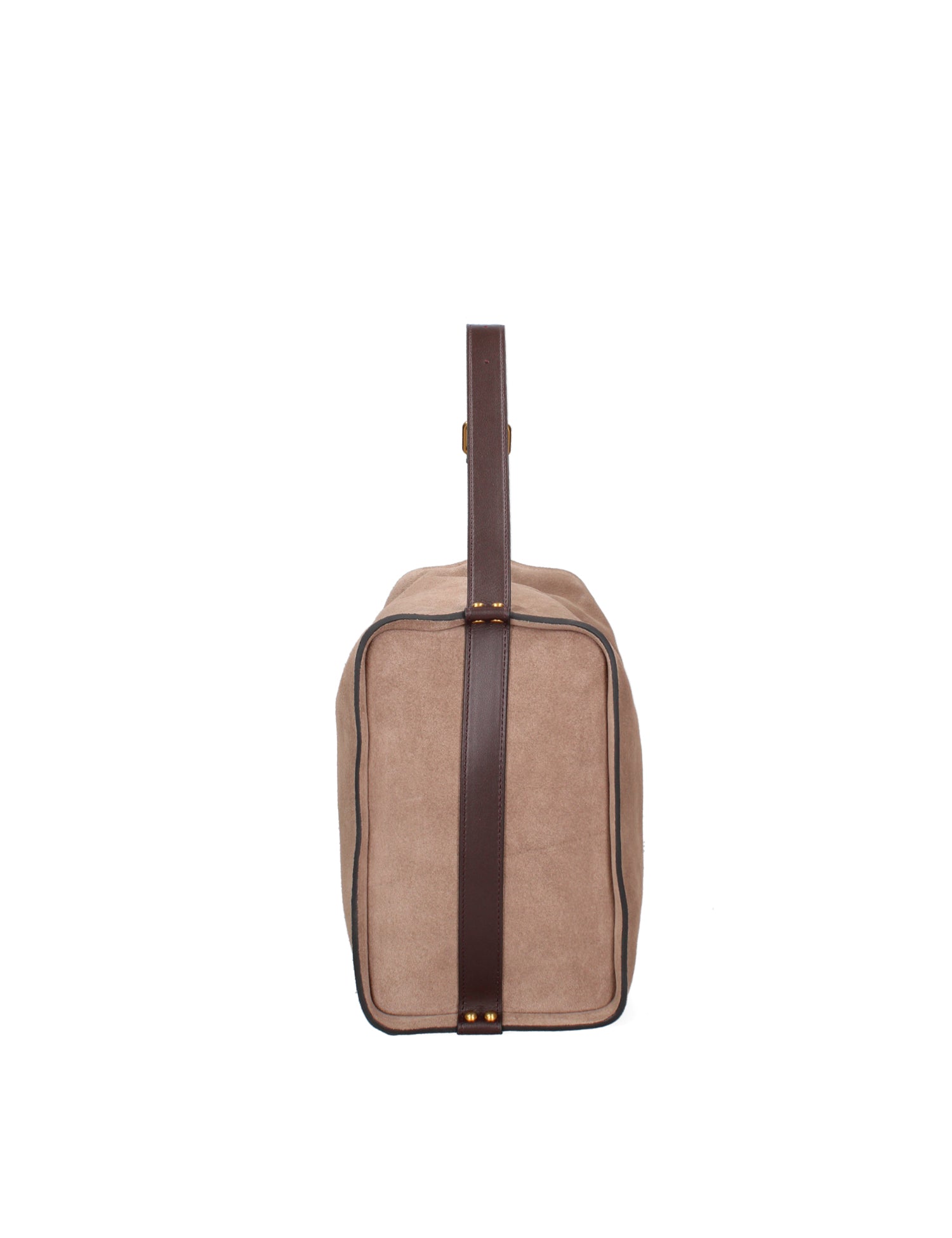 Borsa a Spalla in Vera Pelle Beige Scuro