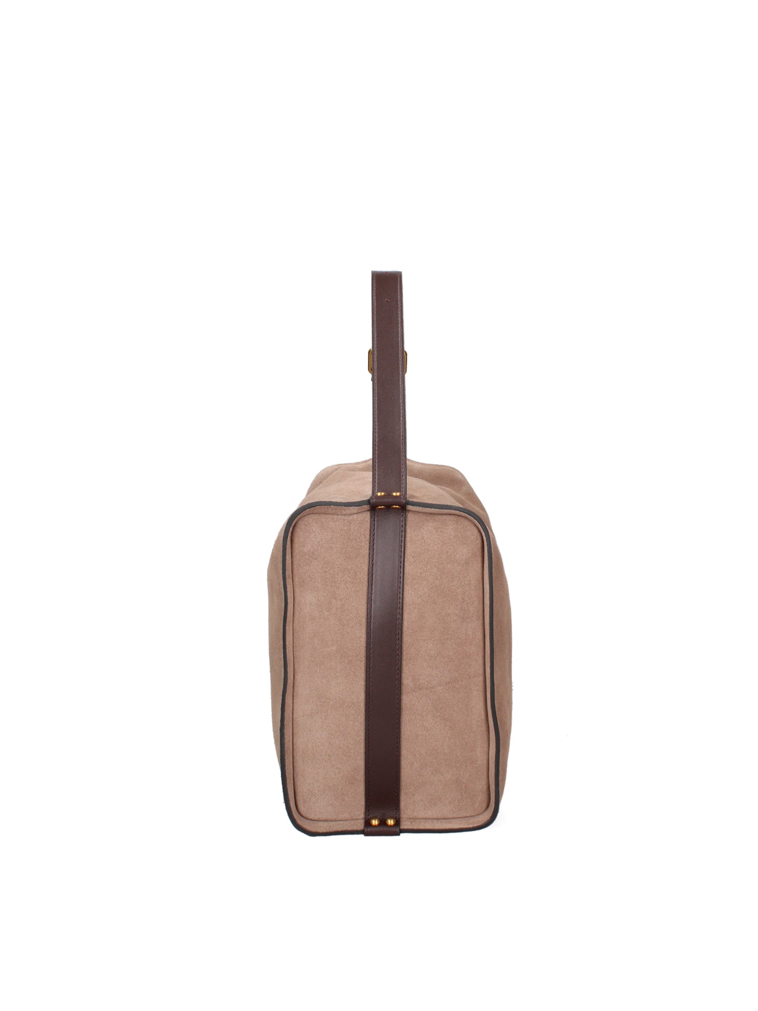Borsa a Spalla in Vera Pelle Beige Scuro