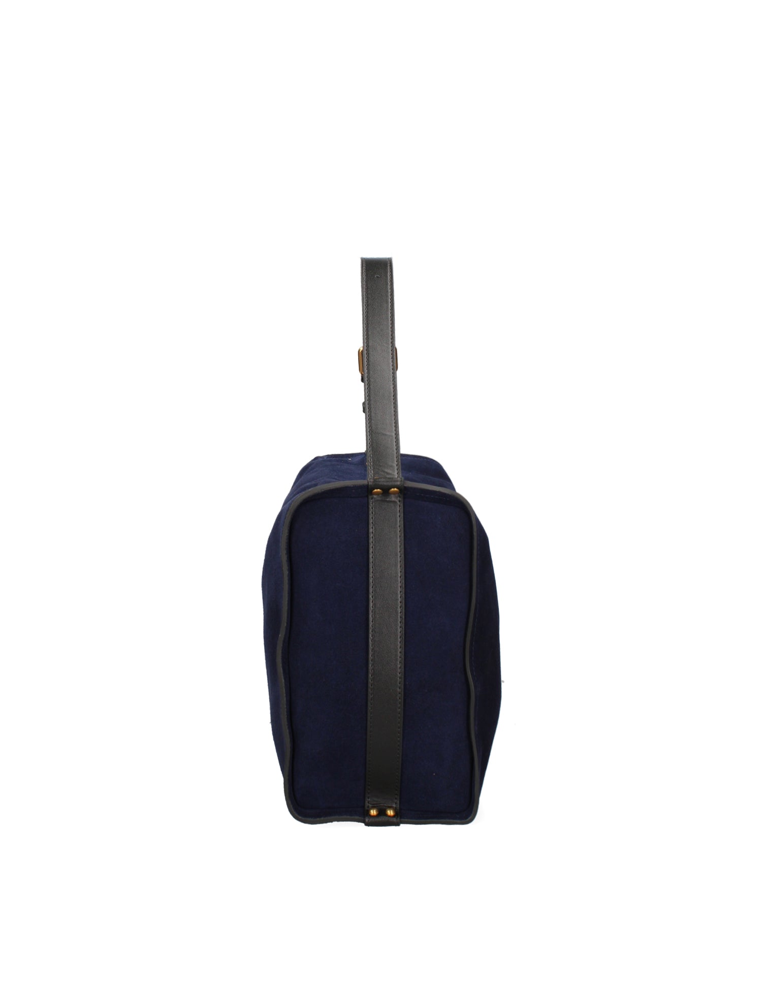 Borsa a Spalla in Vera Pelle Blu Jeans