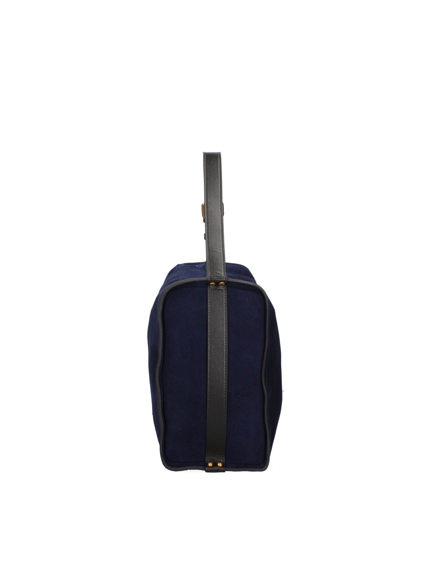 Borsa a Spalla in Vera Pelle Blu Jeans