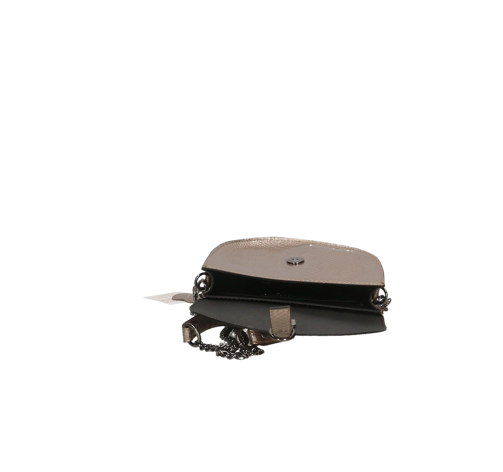 Borsa a Tracolla in Genuine Printed Suede Leather Bronzo