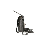Borsa a Tracolla in Genuine Printed Suede Leather Grigio