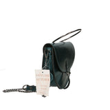 Borsa a Tracolla in Genuine Printed Suede Leather Blu Scuro