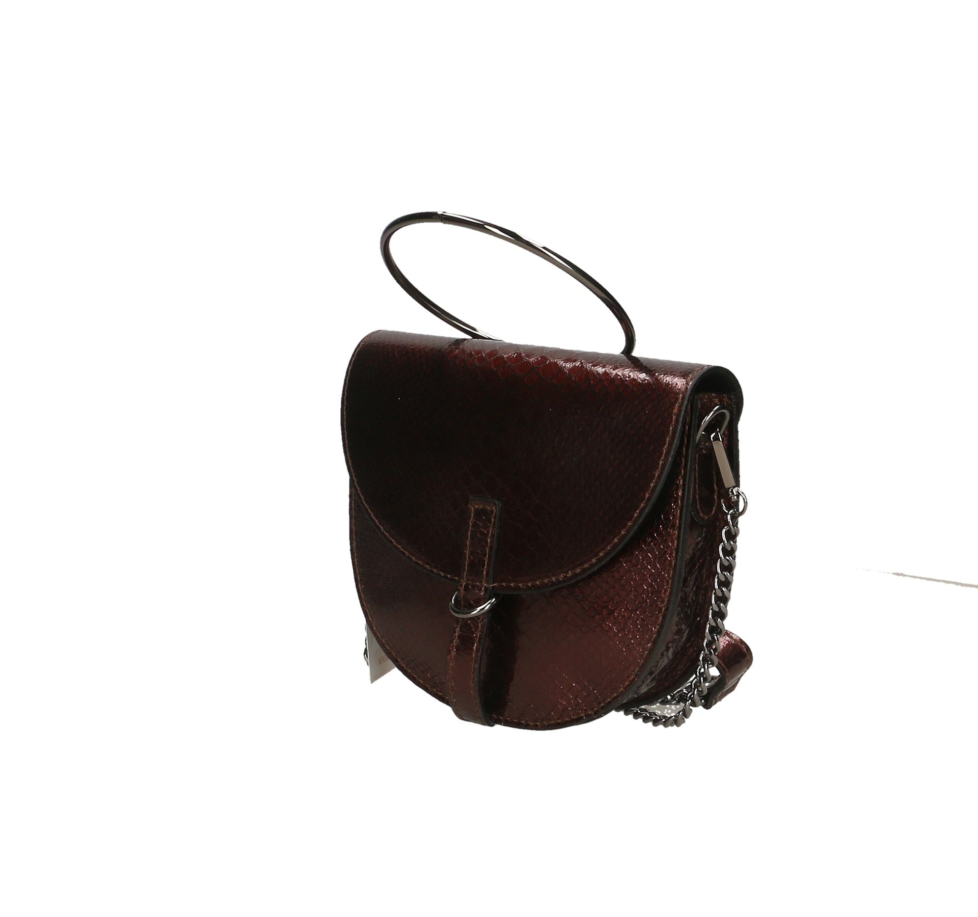 Borsa a Tracolla in Genuine Printed Suede Leather Testa di Moro