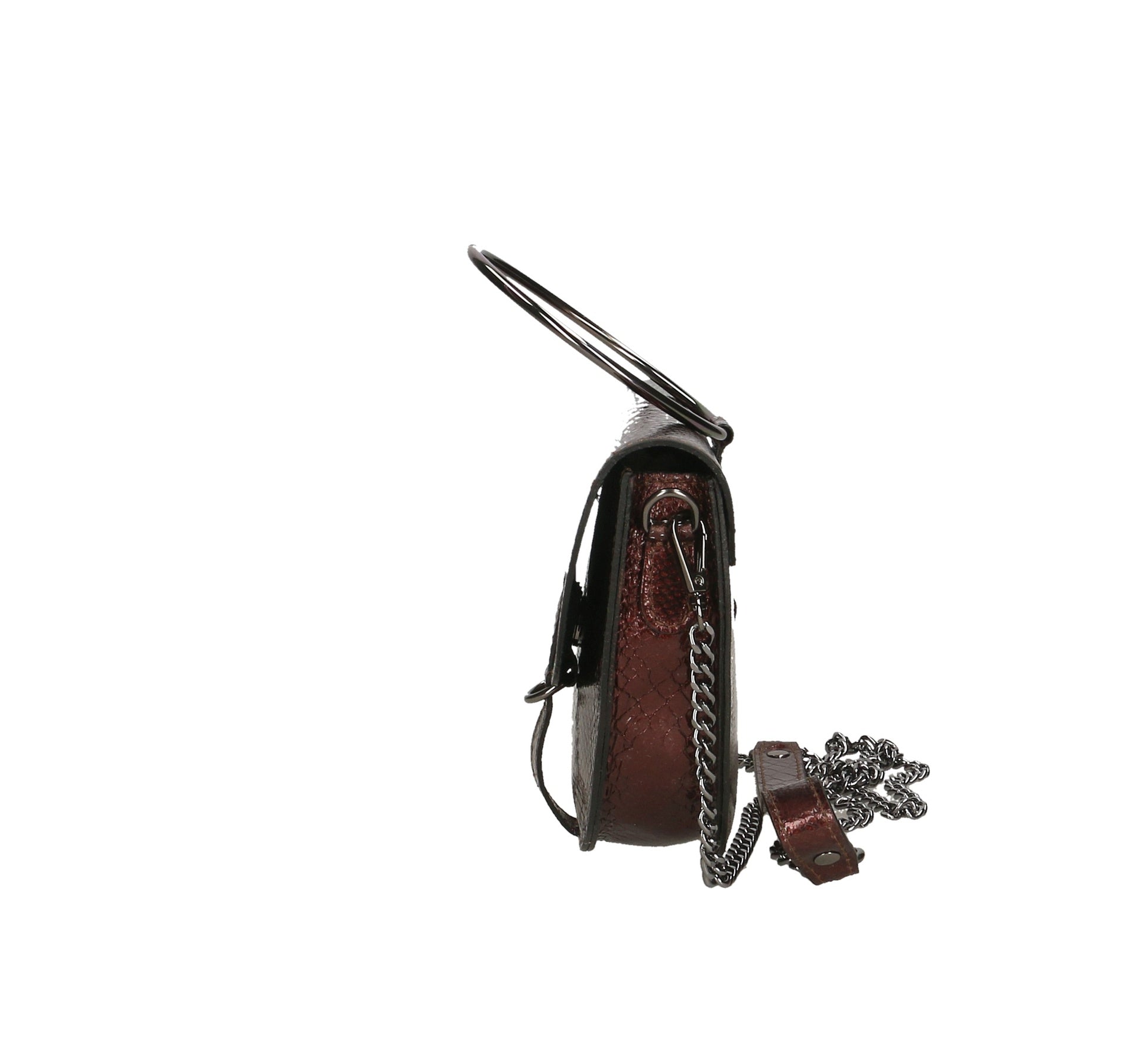 Borsa a Tracolla in Genuine Printed Suede Leather Testa di Moro
