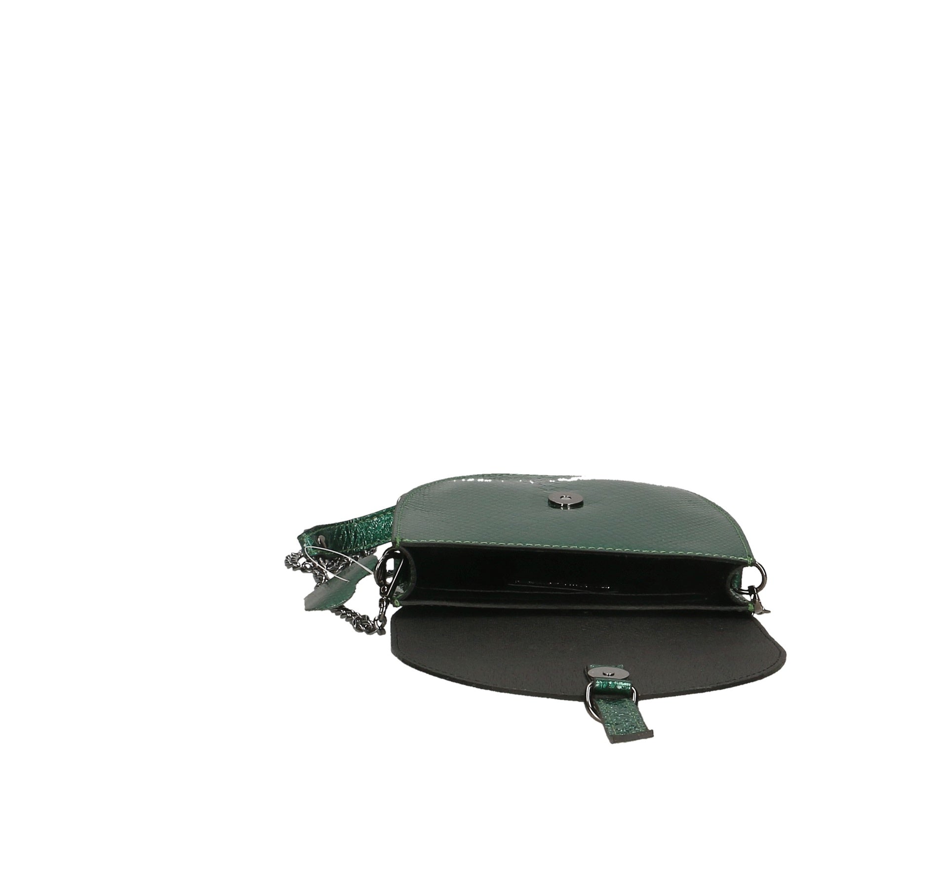 Borsa a Tracolla in Genuine Printed Suede Leather Verde