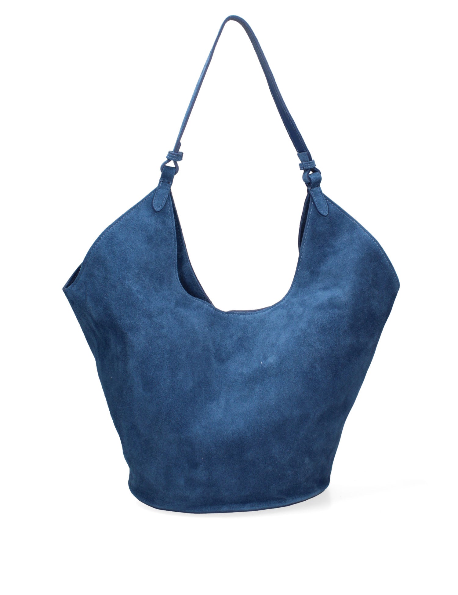 Borsa a Spalla in Vera Pelle Blu
