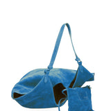 Borsa a Spalla in Vera Pelle Blu