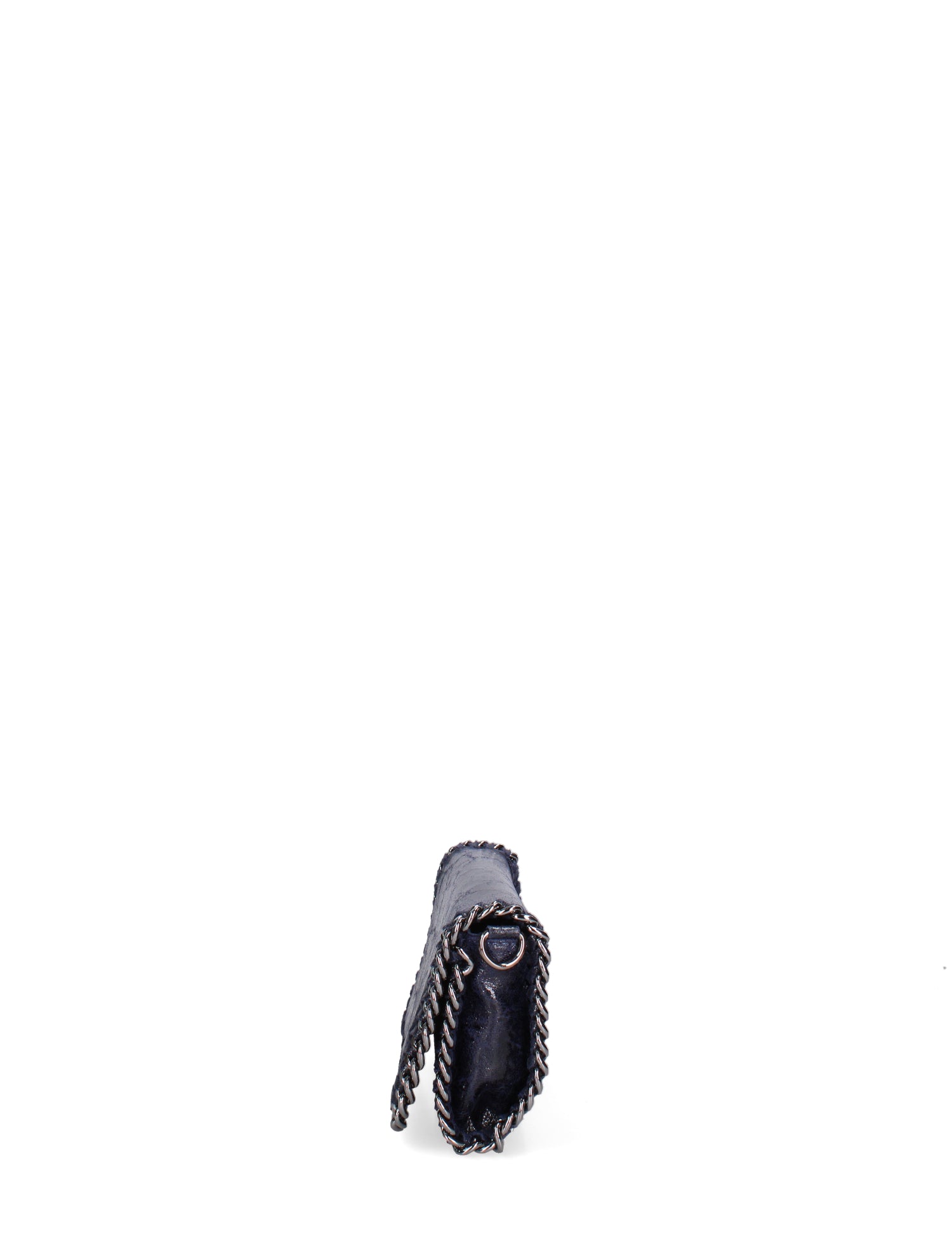 Borsa a Tracolla in Genuine Printed Suede Leather Blu Scuro