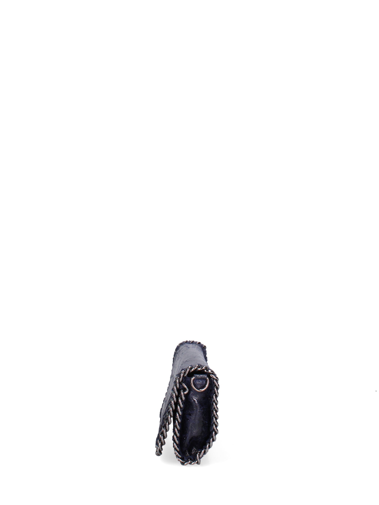 Borsa a Tracolla in Genuine Printed Suede Leather Blu Scuro