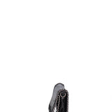 Borsa a Tracolla in Genuine Printed Suede Leather Nero