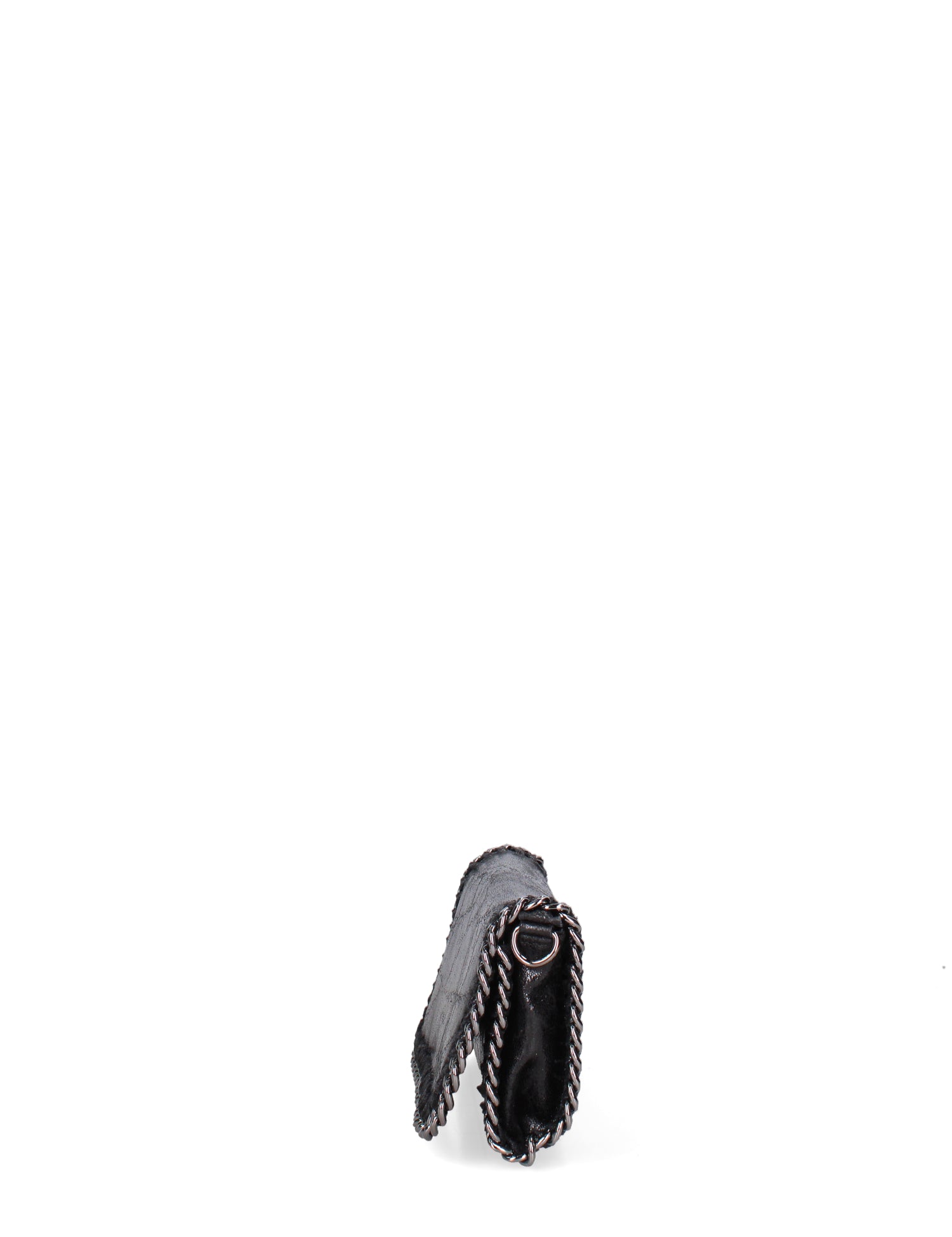 Borsa a Tracolla in Genuine Printed Suede Leather Nero
