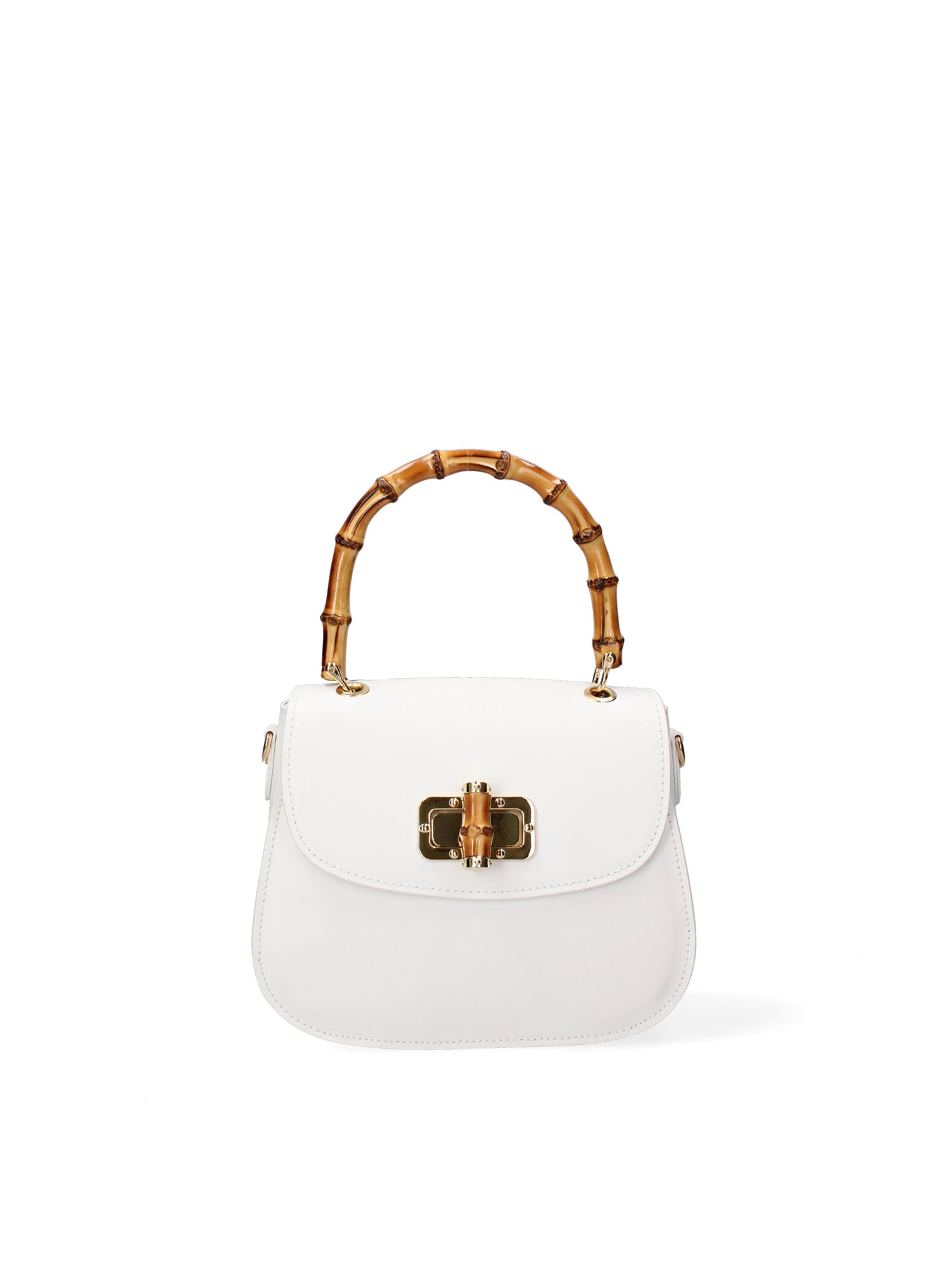 Borsa a Mano in Vera Pelle Bianco