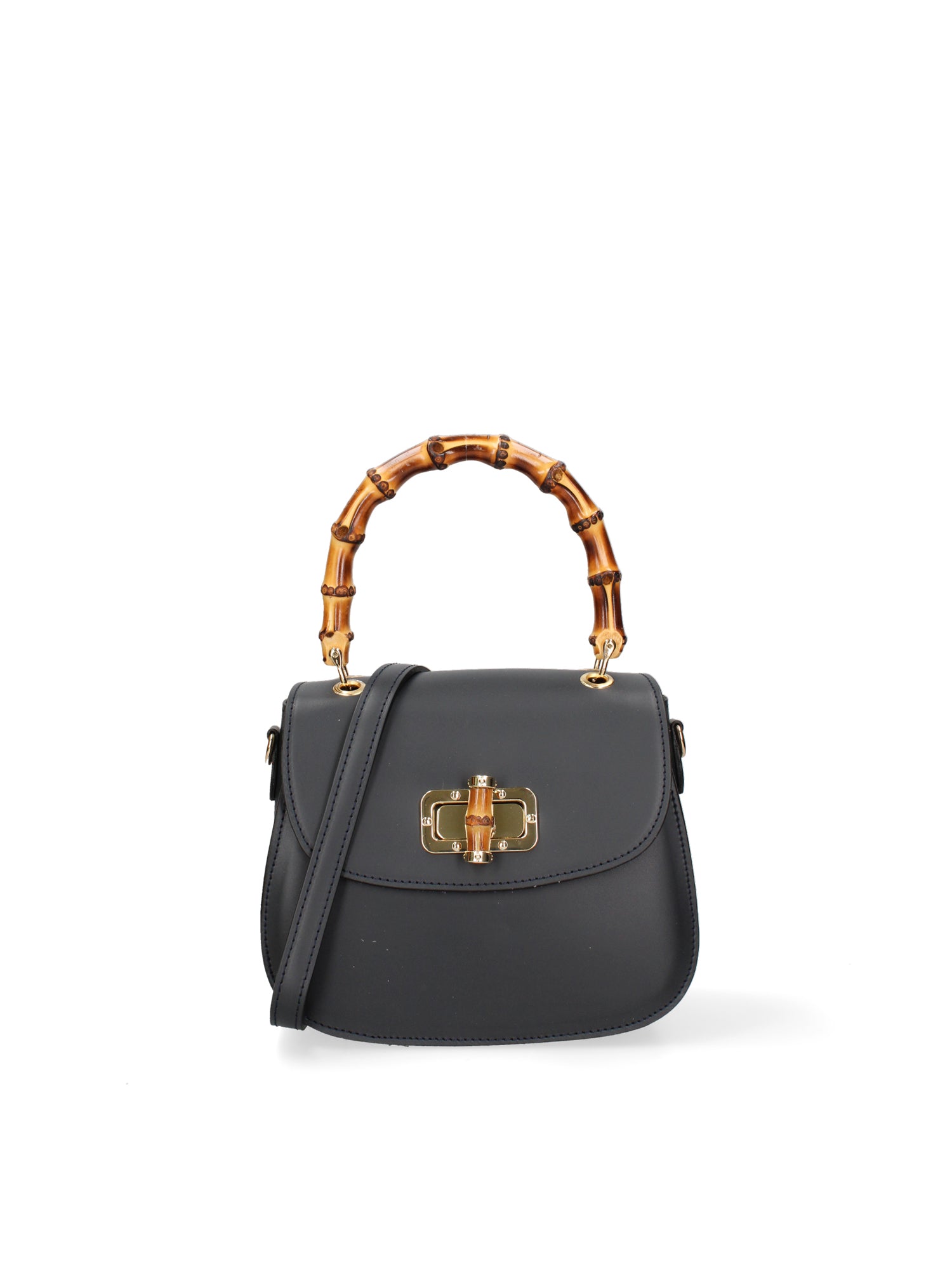 Borsa a Mano in Vera Pelle Blu Scuro