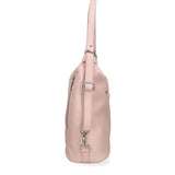 Borsa a Spalla Convertibile in Zaino in Vera Pelle Rosa Antico