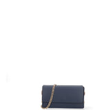 Borsa a Tracolla in Vera Pelle Blu Scuro