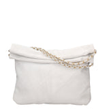 Borsa a Spalla in Vera Pelle Grigio Chiaro