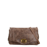 Borsa a Tracolla in Vera Pelle Beige Scuro