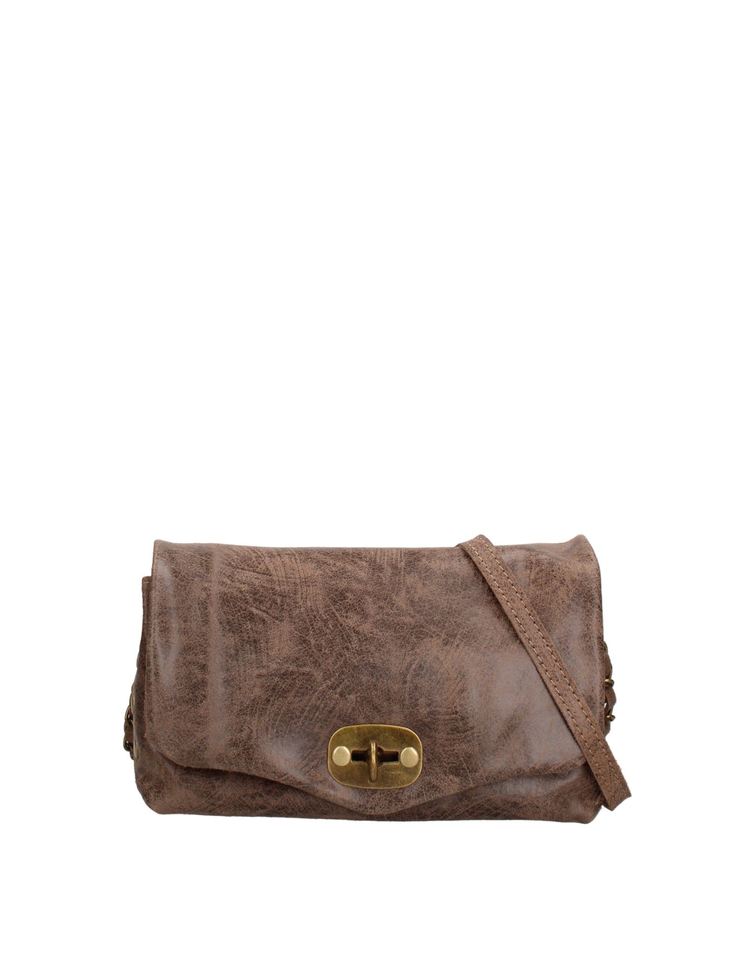Borsa a Tracolla in Vera Pelle Beige Scuro