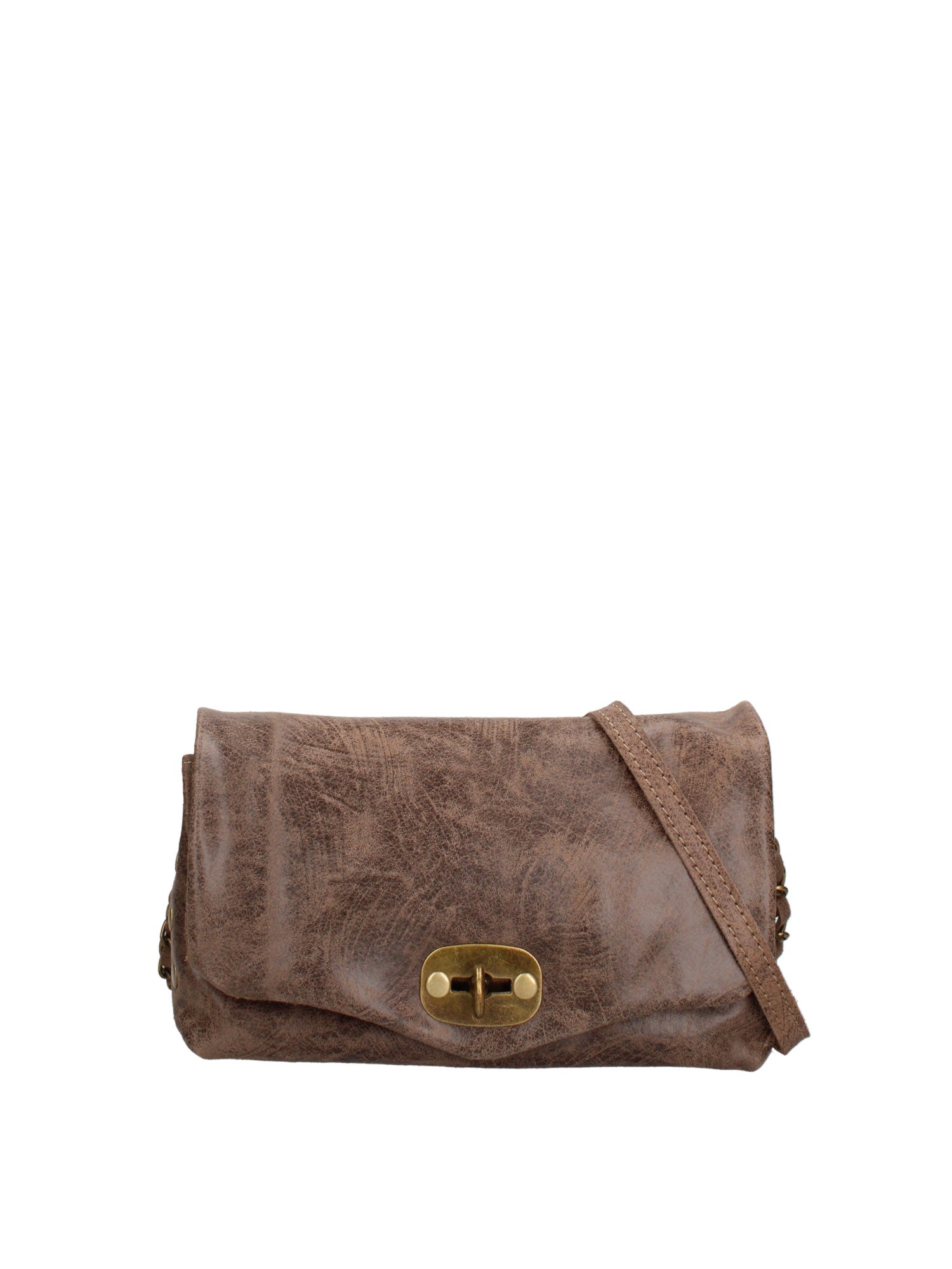 Borsa a Tracolla in Vera Pelle Beige Scuro