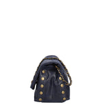 Borsa a Tracolla in Vera Pelle Blu Scuro