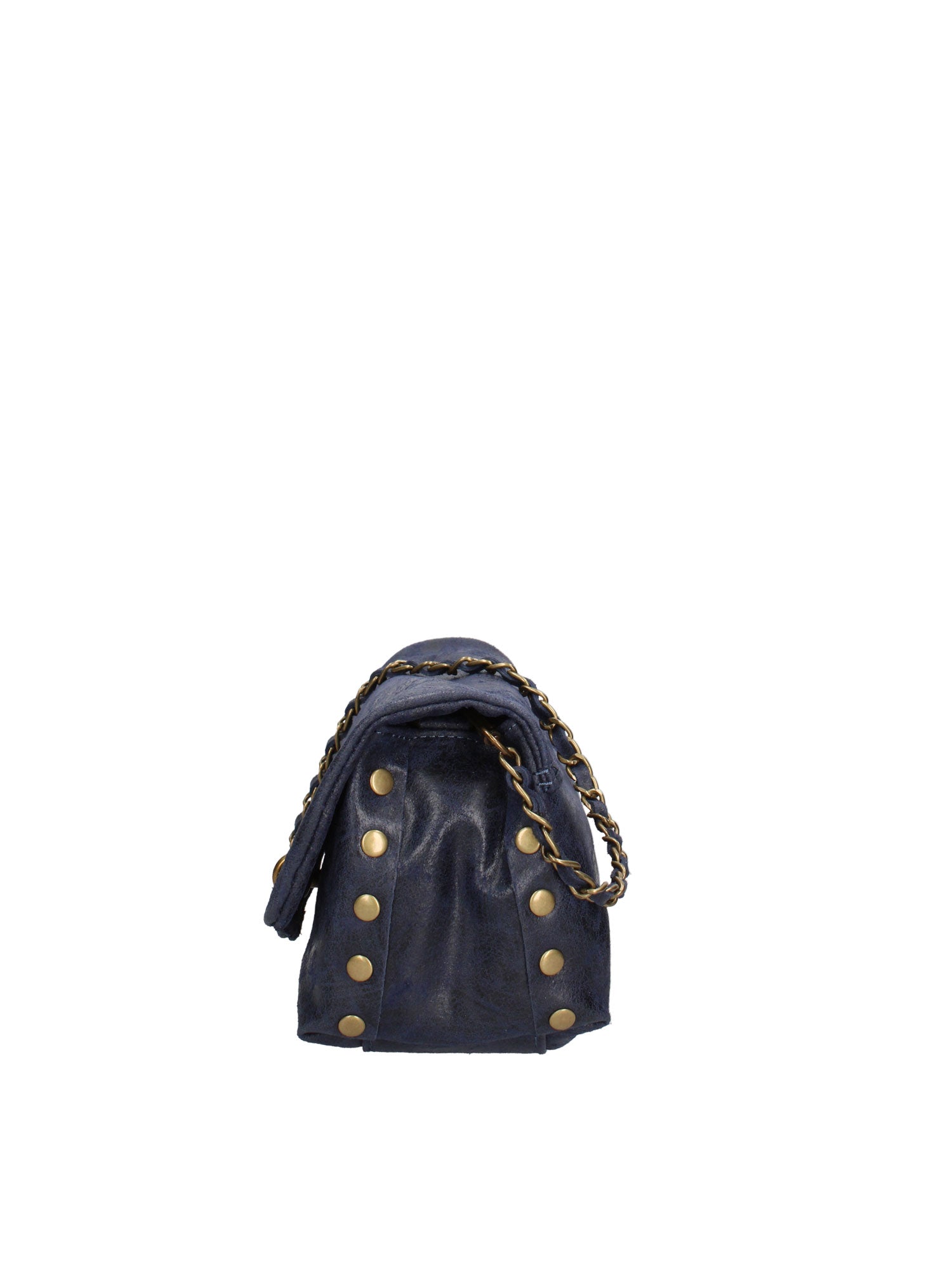 Borsa a Tracolla in Vera Pelle Blu Scuro