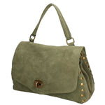 Borsa a Spalla in Vera Pelle Verde Scuro