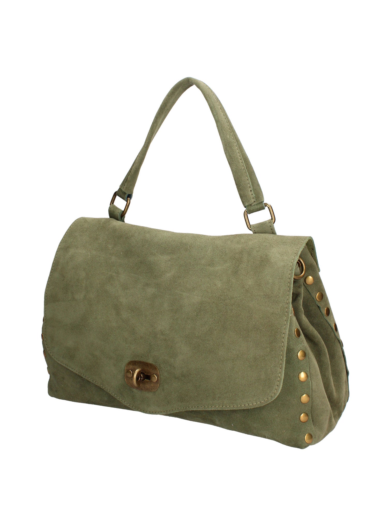 Borsa a Spalla in Vera Pelle Verde Scuro