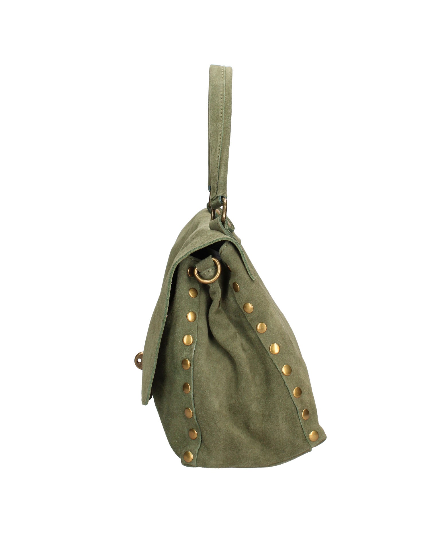 Borsa a Spalla in Vera Pelle Verde Scuro