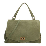 Borsa a Spalla in Vera Pelle Verde Scuro